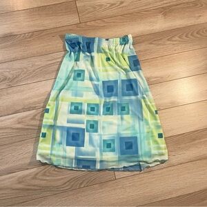 Carolyn Strauss Collection Vintage Y2K blue and green print skirt size Small